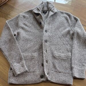 J. Crew Heather Gray Shawl-Collar Button Cardigan